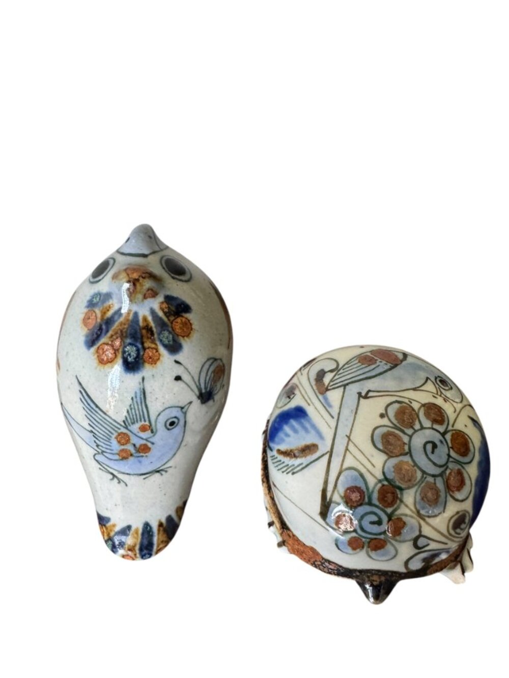 Ken Edwards Pottery Set Bird/Turtle Mini Figurines El Palomar Blue Mexico - Picture 6 of 15